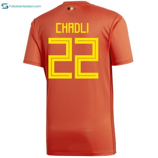 Camiseta Belgica 1ª Chadli 2018 Rojo